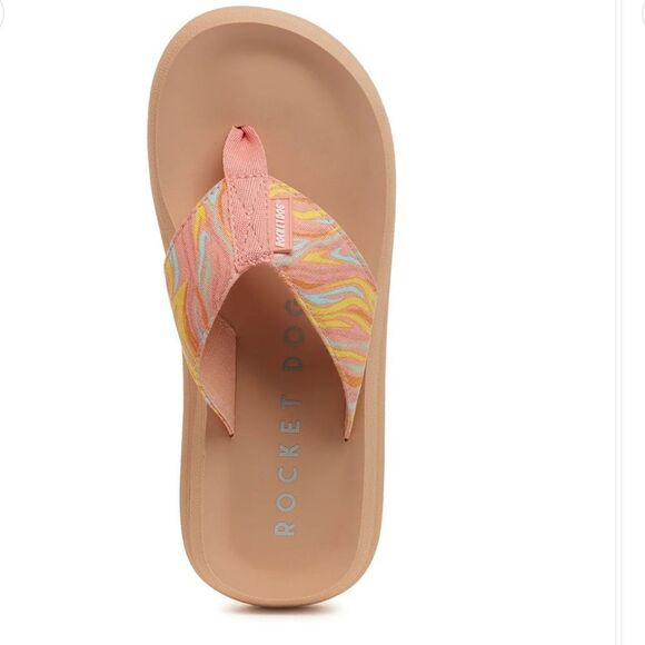 Rocket Dog Pink Sandals with Playful Stripes - Picture 1 of 7